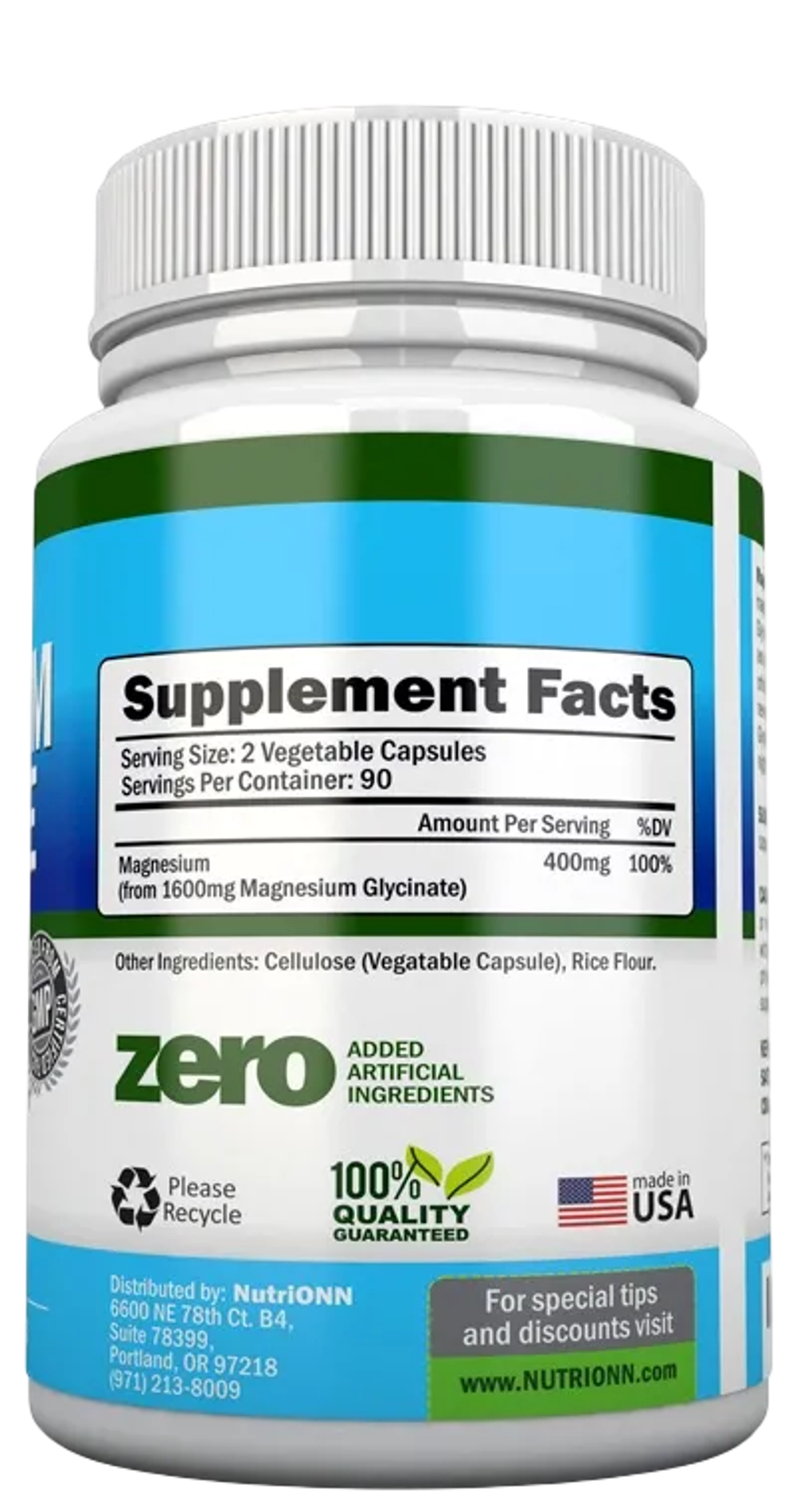 NutriONN Magnesium Glycinate 90 капсул, Глицинат Магния, Магний !!!Срок 10.2025