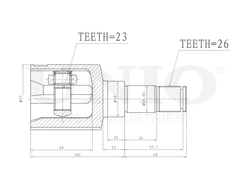ШРУС внутренний левый UNIO CVJ-30020