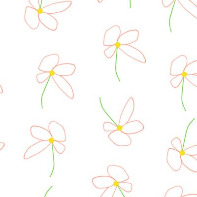 Простые кривенькие цветочки в наивном стиле