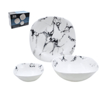 Сервиз столовый 18 предметов 18PC LFP MARBLE, квадрат ( в комплекте салатник 21,5 см, тарелка 19 см, миска 12,5 см,) 19065-2