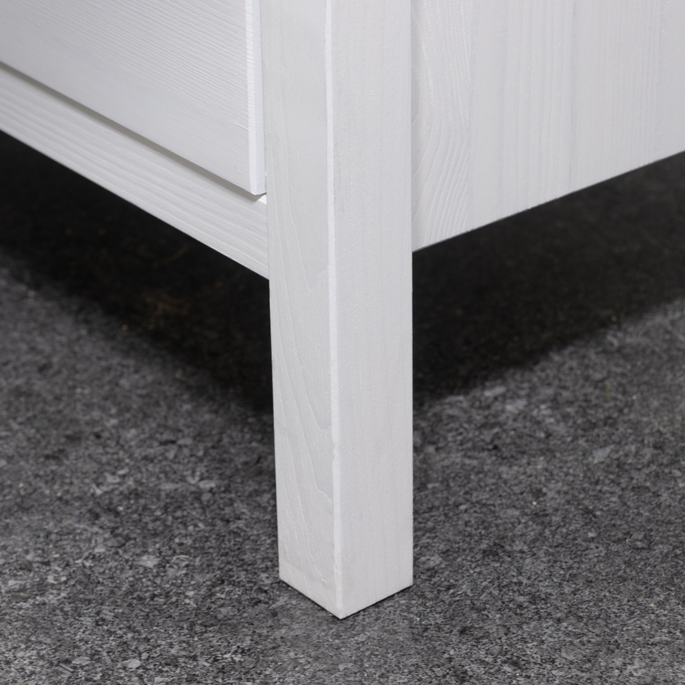 Белый деревянный комод Хермес с 3 ящиками с металлическими ручками, комод на ножках для игрушек, из массива дерева