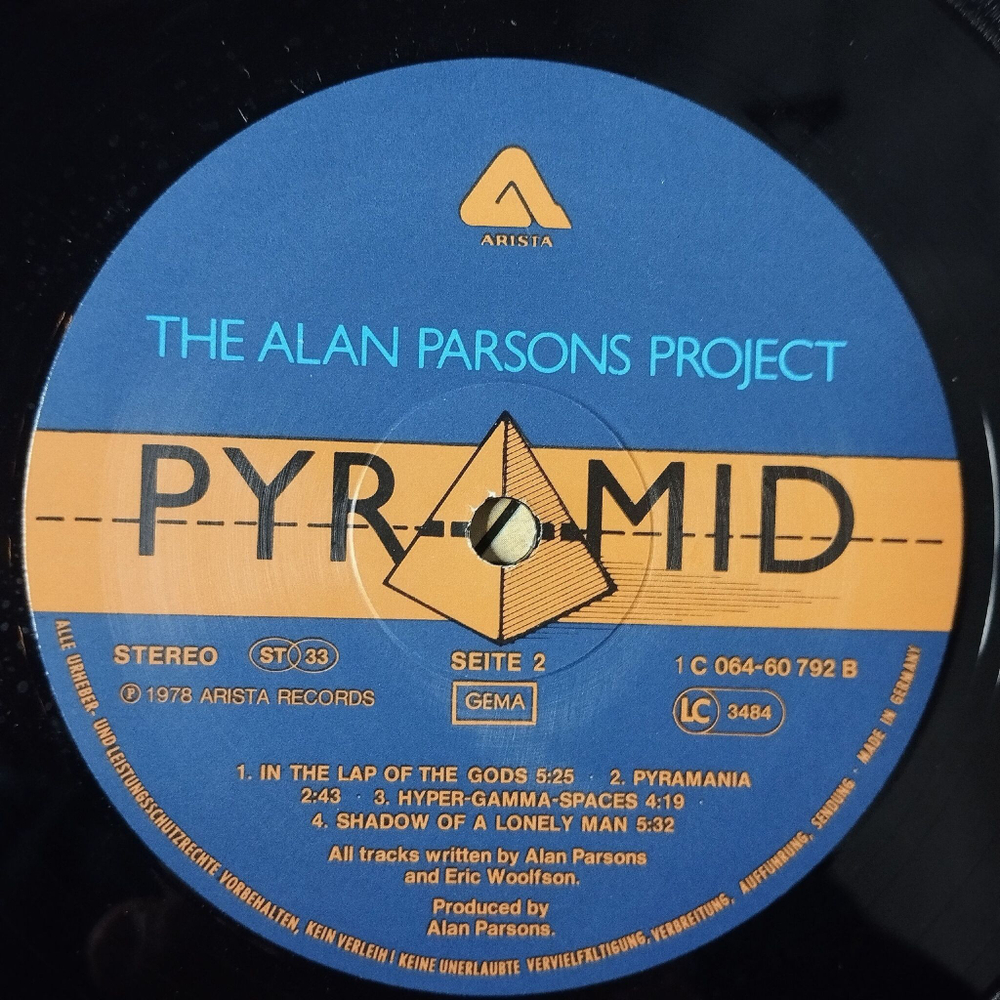 Винтажная виниловая пластинка LP The Alan Parsons Project Pyramid (Germany 1978)