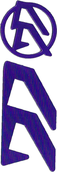 Логотипные вставки Alpha-X (цвет:синий, левые)