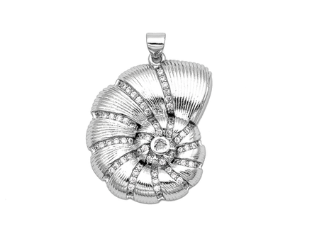 Подвеска "Ракушка аммонита" со стразами, 33мм