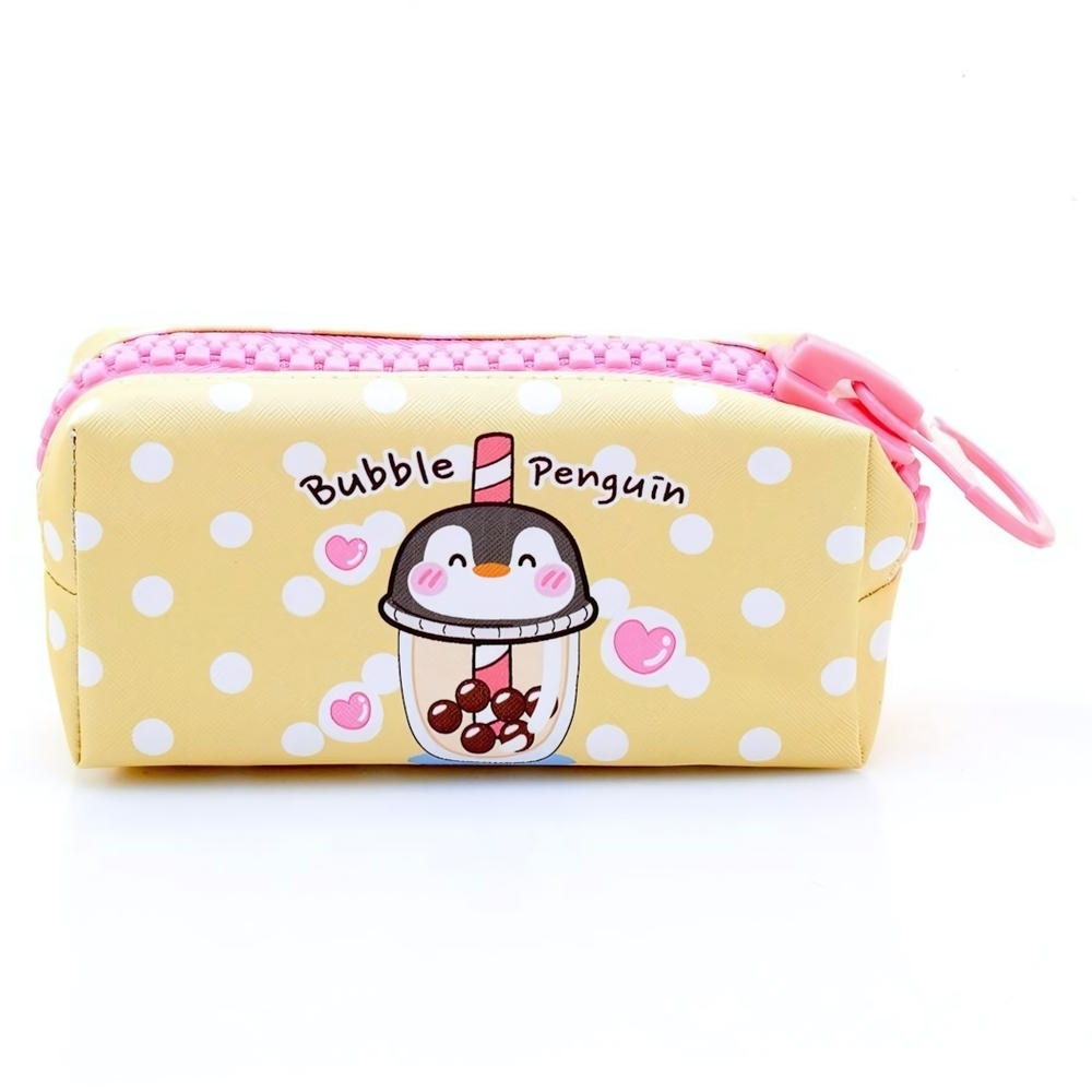 Пенал "Bubble" 21*5,5*9,5см, ткань, большая молния, 3 вида микс