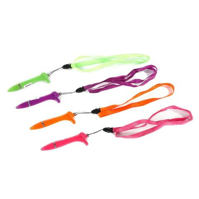 Ручка шариковая на шнурке, класс, 1мм, цвет микс, синяя