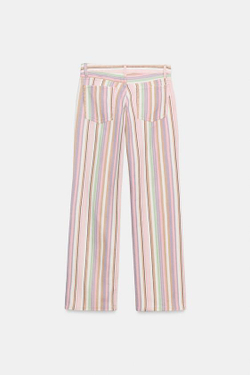 ZARA ДЖИНСЫ TRF WIDE LEG В ПОЛОСКУ С НИЗКОЙ ПОСАДКОЙ, ПОЛОСКИ
