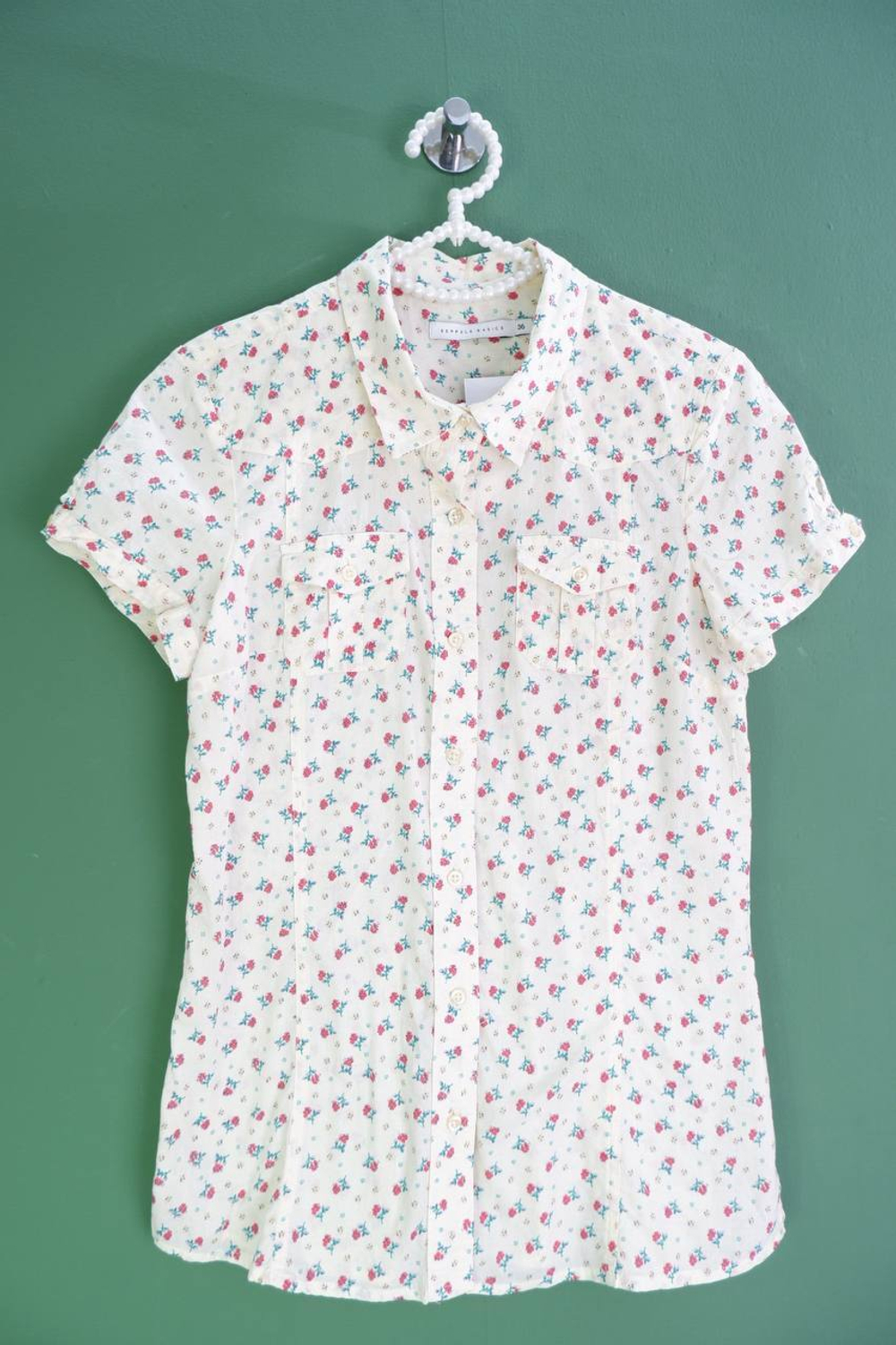 Блузка Seppala в милый цветочек, маркировка 36, визуально на 42 размер