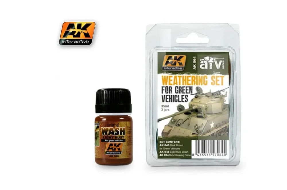 Набор красок AK Interactive Weathering Set for Green Vehicles
