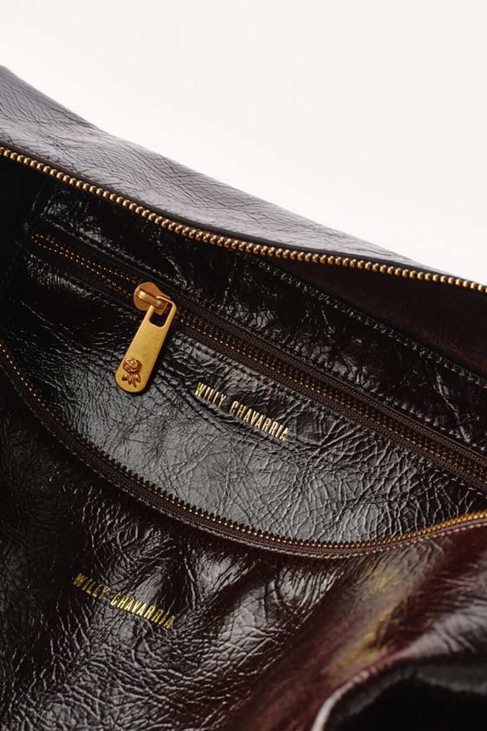 ZARA X WILLY CHAVARRIA КОЖАНЫЙ КЛАТЧ XXL, КОРИЧНЕВЫЙ