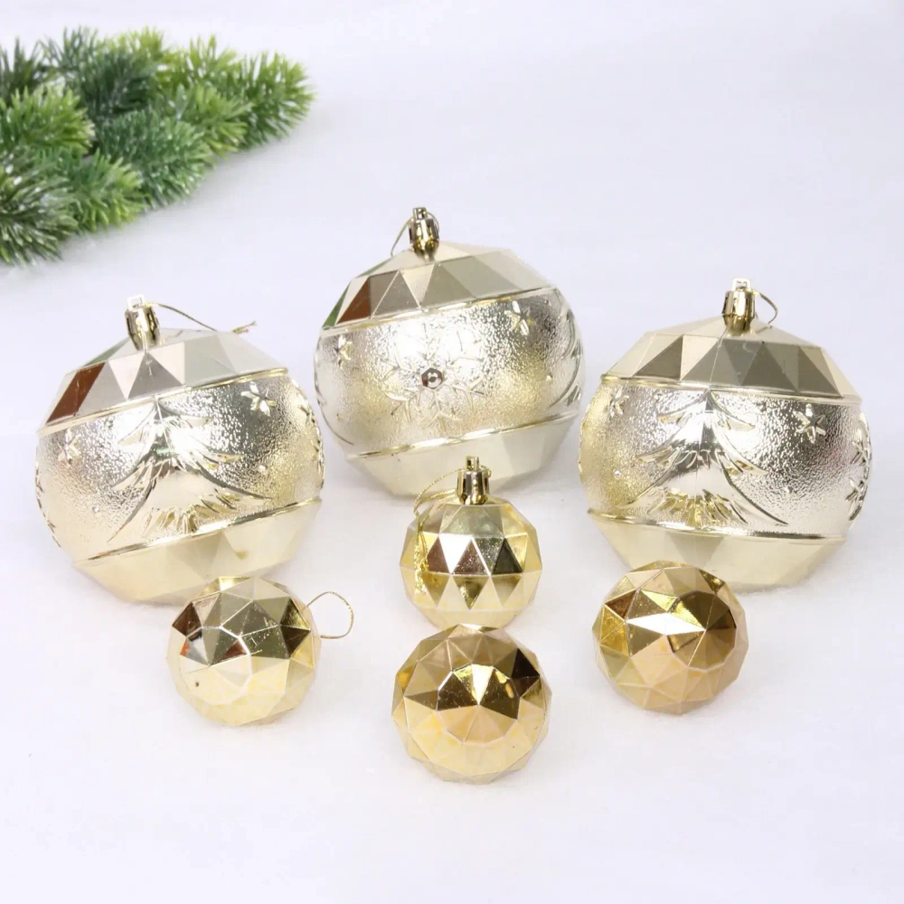 Набор шаров «Miracle» 10 см + 5 см (15 предметов), Золото