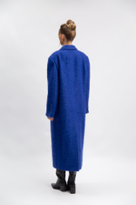 Пальто однобортное букле, карманы клапаны