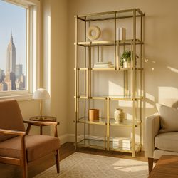Стеллаж "Модерн" со стеклянными полками