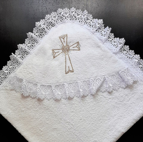 Крестильная пеленка "Камушки", 100×100, с уголком