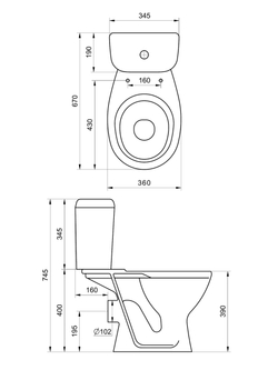 Бачок унитаза Santeri Pro (145 мм)