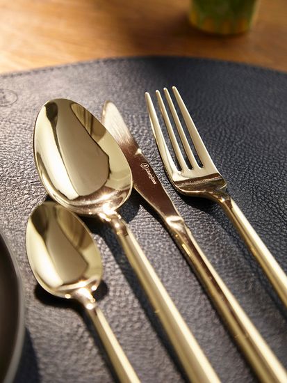 Набор столовых приборов pure, золотистые глянцевые, 16 пред.