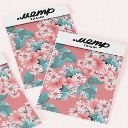 Ткань габардин смелый и красочный букет