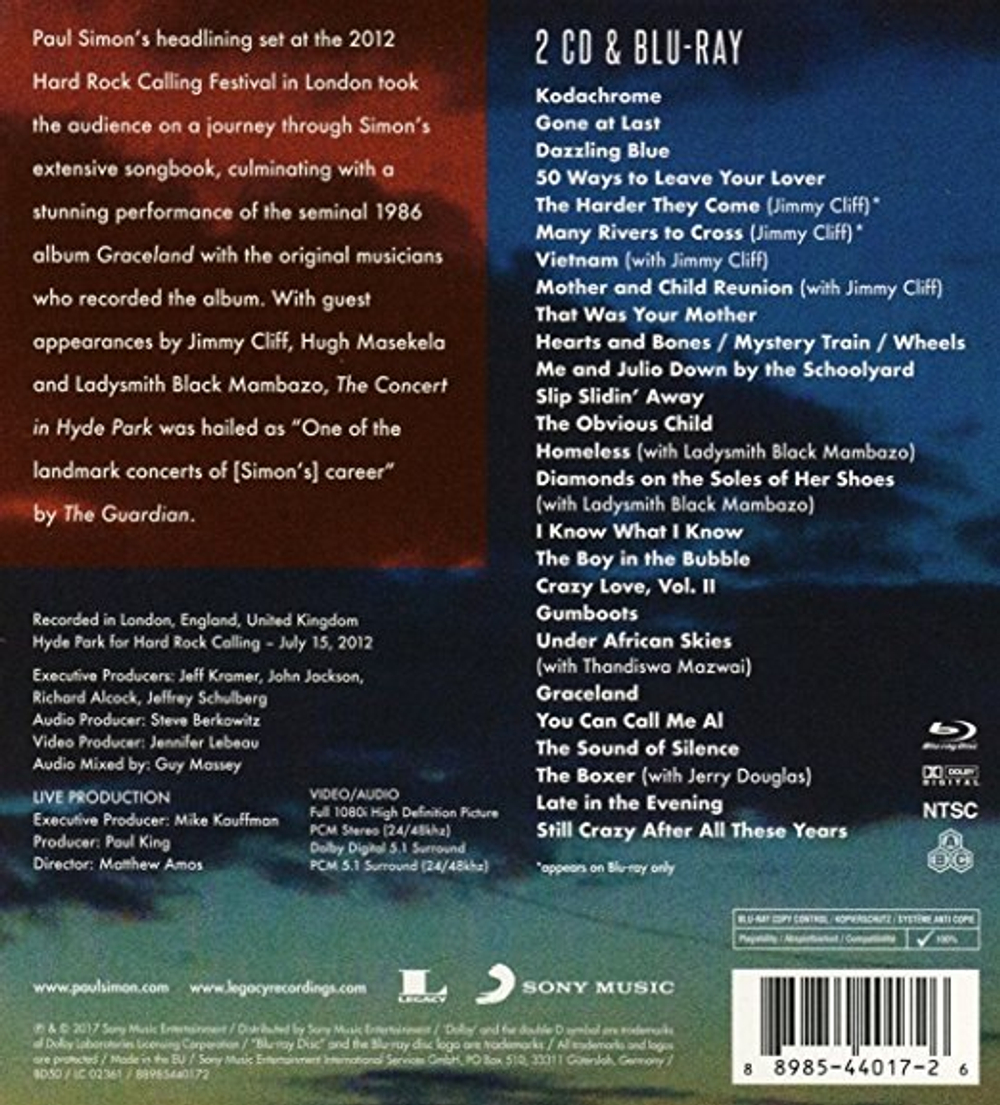 Paul Simon / The Concert In Hyde Park (2CD+Blu-ray)