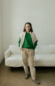 Джемпер Л.Т., 100% шерсть ягнёнка, цвет летний лес.