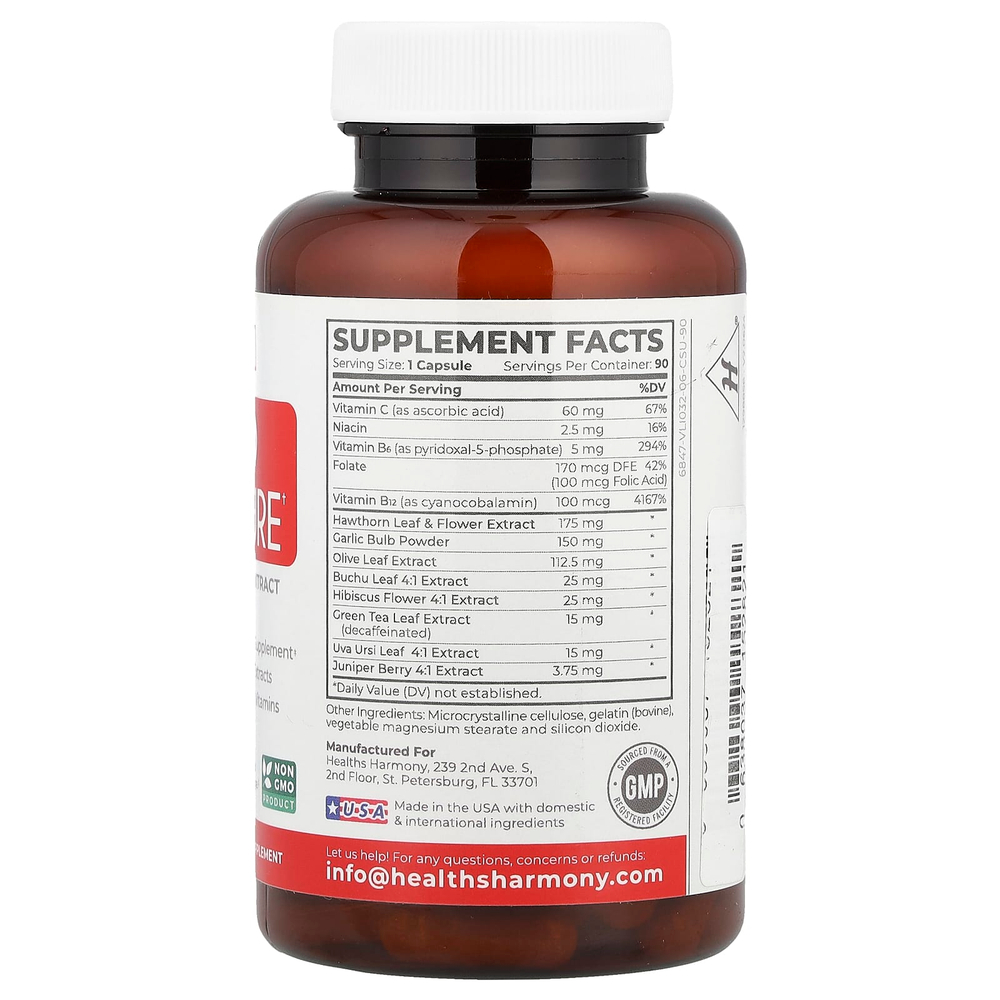 Healths Harmony, Артериальное давление с экстрактом боярышника, 90 капсул