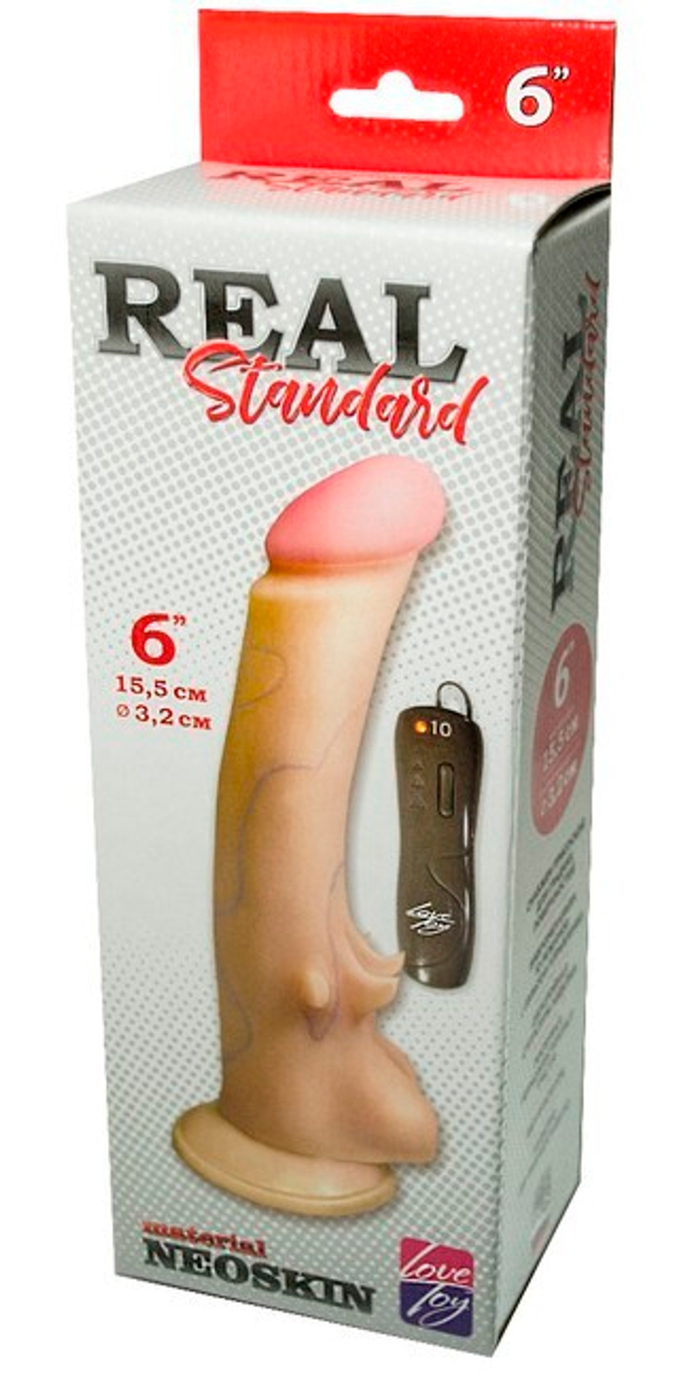 Вибратор-реалистик с выносным пультом с шипами Real Standard ( 21 см ) (Цвет: телесный)