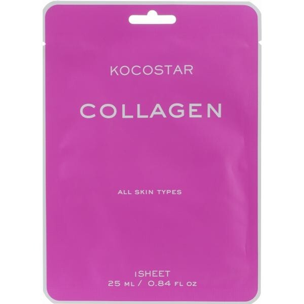 KOCOSTAR Vegan MASK COLLAGEN Увлажняющая тканевая маска для лица с коллагеном