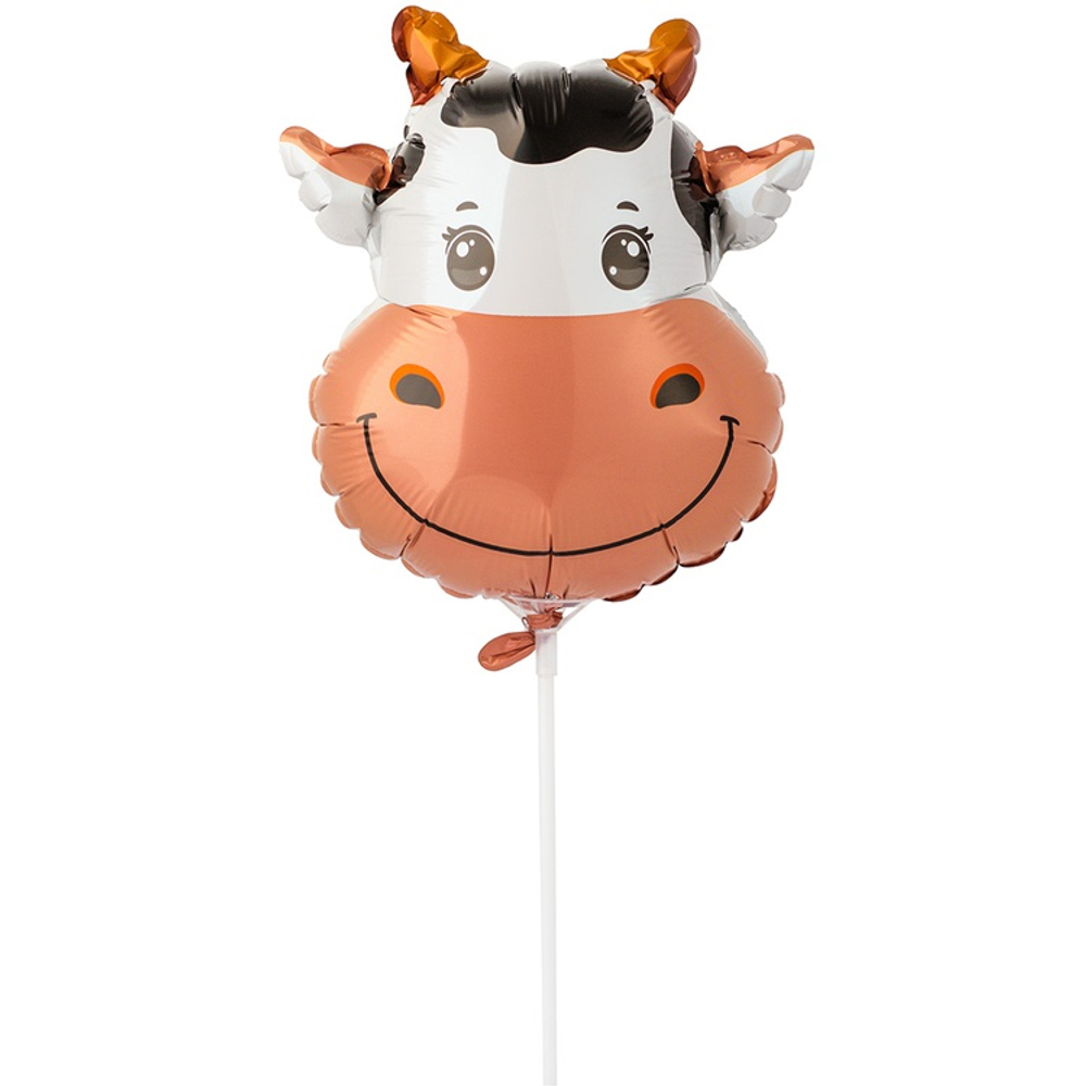 Шар Фольгированный Голова Коровы (Белый)