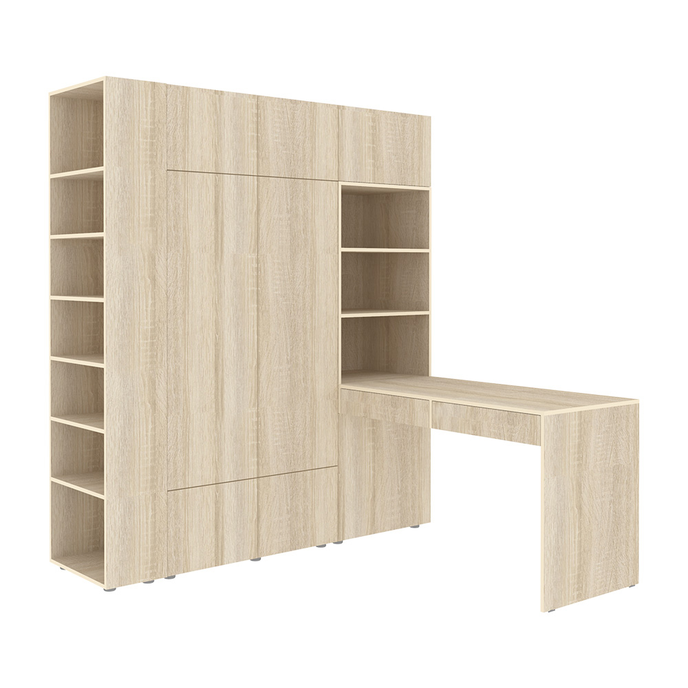 Стол письменный со стеллажом и шкафом КарИВи 1765 Дуб Сонома Дуб Сонома