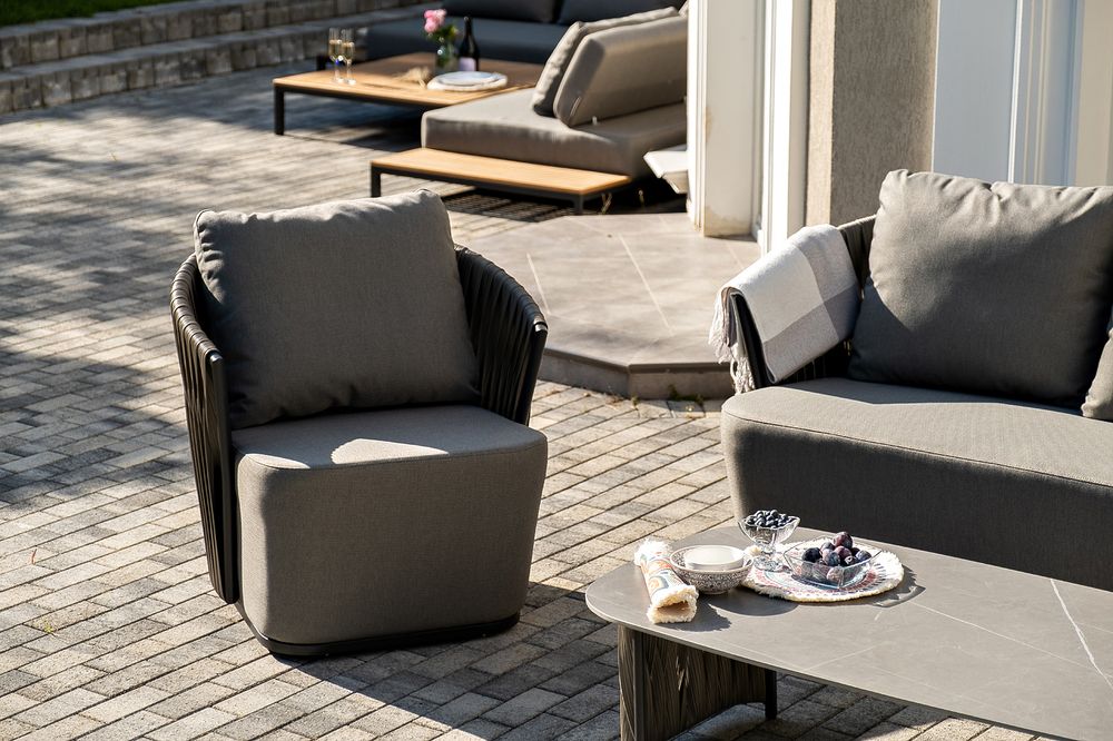 "Флоренция" лаунж-зона из искусственного ротанга, цвет графит