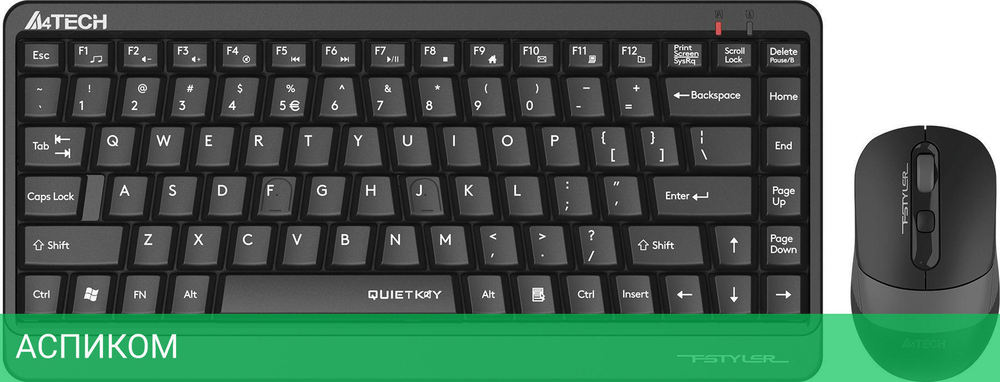 Набор периферии A4Tech Fstyler FGS1110Q черный/серый