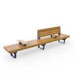 Скамейка Rail Road 02 двойная с подлокотником и подставкой