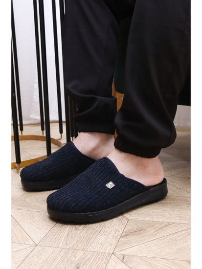 508M | "Ivan Zima" | Мужские тапочки-сабо (темно-синий вельвет)