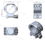 Кольца VECTOR X-Accu на базу Picatinny | Weaver, ø30 мм (6 винтов), BH=10,4 мм