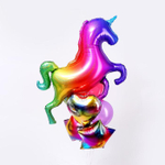 Фольгированный шар-фигура «Единорог радужный» голография, 137 см