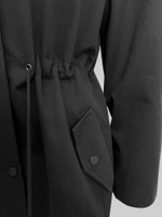 Парка 888 9113 однотонная на молнии с кулиской на талии