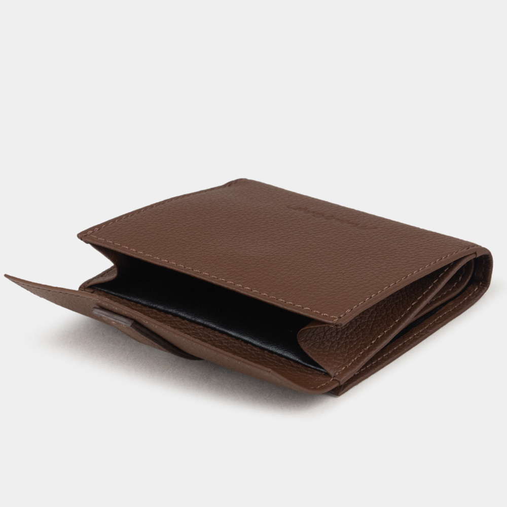 Кожаный кошелек, теленок цвета шоколад