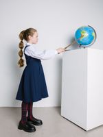 Сарафан приталенный "Синий" 7+