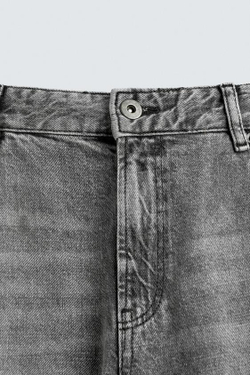 ZARA ДЖИНСЫ FLARE FIT С ЗАНИЖЕННОЙ ТАЛИЕЙ, СЕРЫЙ