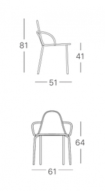 Кресло металлическое Scab Design Malvasia, лен