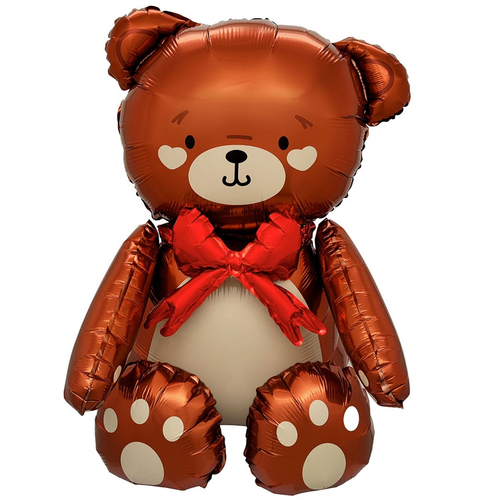 Фигура AIR Мишка коричневый бант красный 28" ВЗ