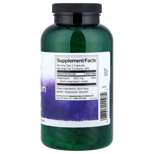 Swanson Vitamins, Оксид магния, 200 мг, 500 капсул