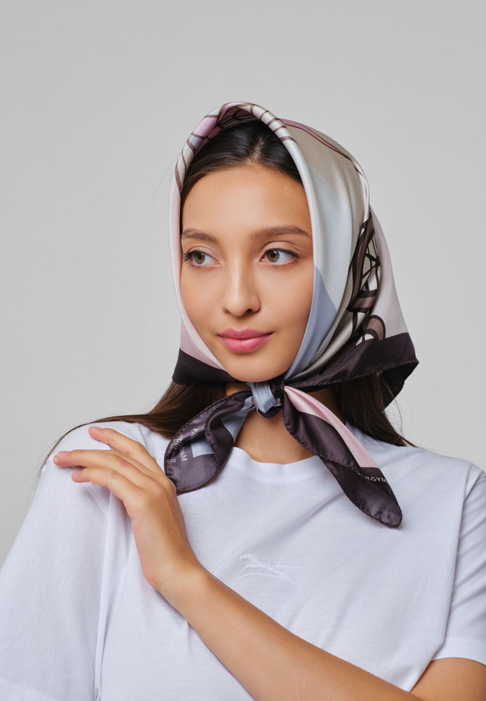 Шелковый платок KERUEN PINK/BLUE 70х70