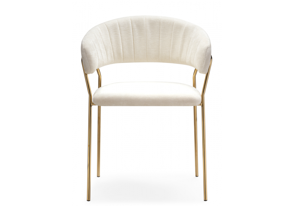 Стул на металлокаркасе WoodVille Kamelia 1 white fabric / gold