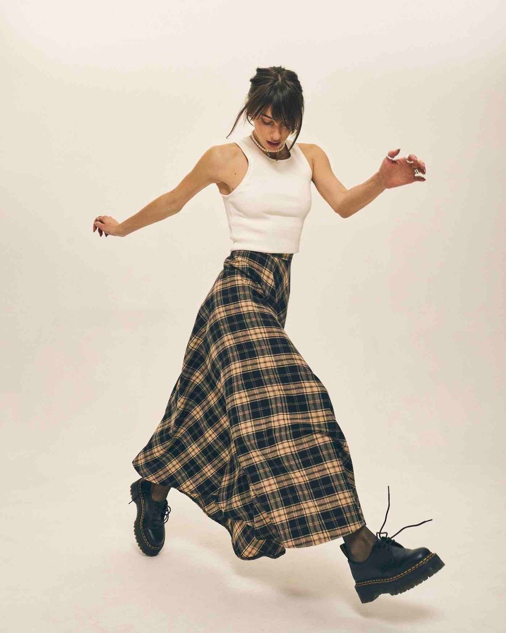 Юбка One Two A-line черная