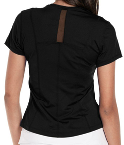 Женская теннисная футболка Lucky in Love Core Center Court Short Sleeve - черный