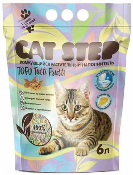 Наполнитель Cat Step 6л Tutti Frutti комкующийся растительный