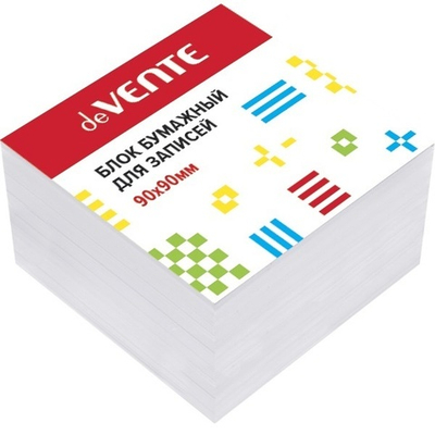 Блок для заметок deVente, 90x90 мм, 100 г/м2, белый, бумага, 1000 л.