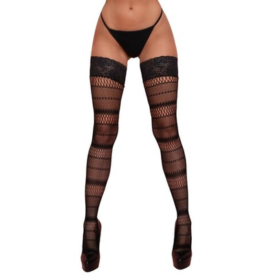 Чулки ажурные Amor El черные S/L
