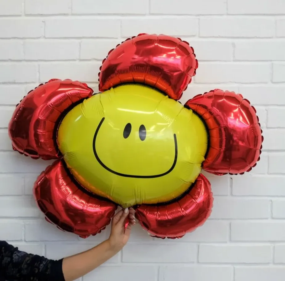 Фольгированный шар-фигура «Цветок красный», 104 см