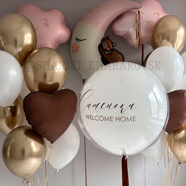 Воздушные шары на выписку для девочки №6095